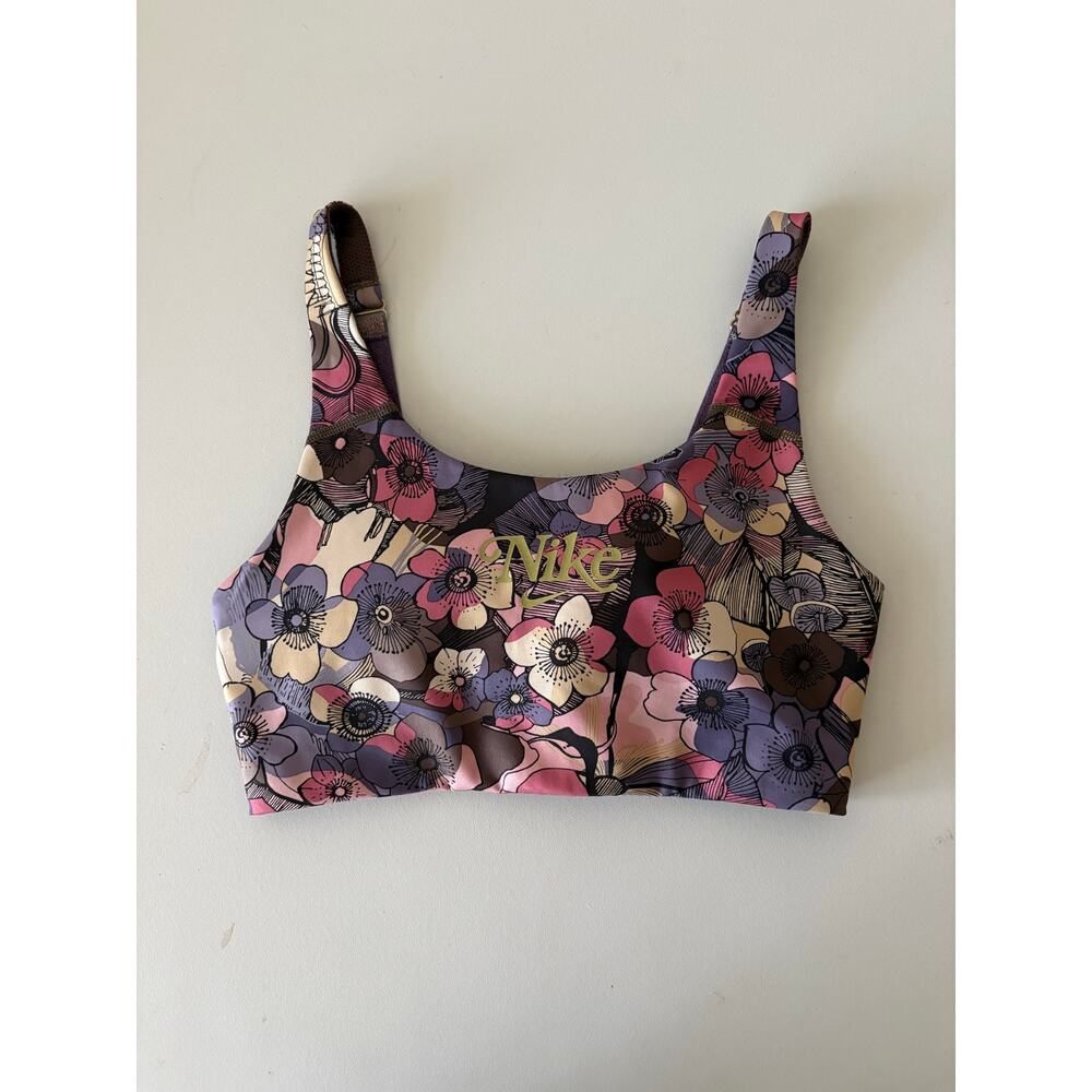 Nike dri fit Floral glitter Sports Bra sporty athletic activewear workout